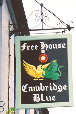 Signage for the public house ‘Cambridge Blue’ who have their own rowing club.